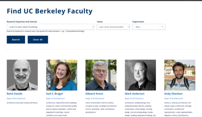 VC Berkeley's Expertise Finder with AI