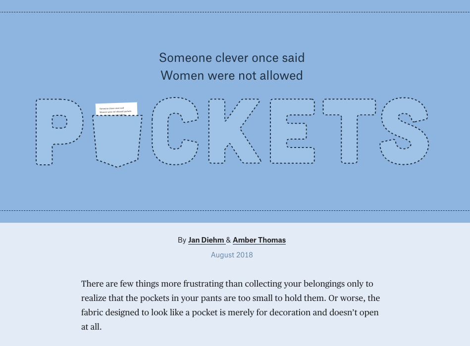 Women's Pockets infographic on The Pudding
