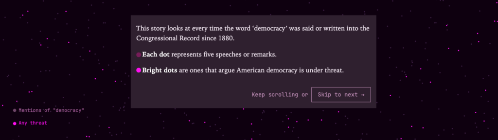 The Pudding website's infographic on democracy