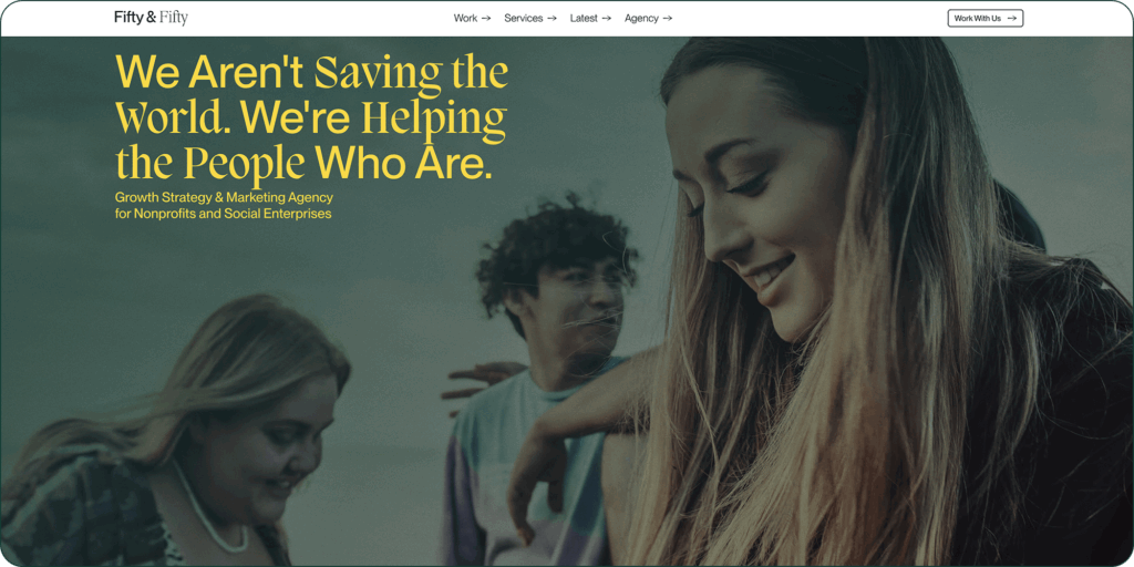 The Fifty & Fifty website homepage