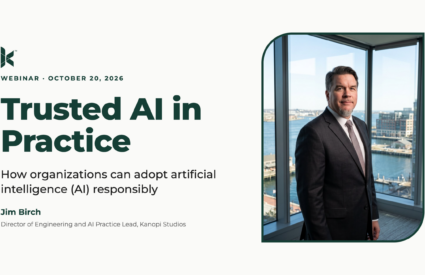 Jim Birch providing a talk on trusted AI Practices.