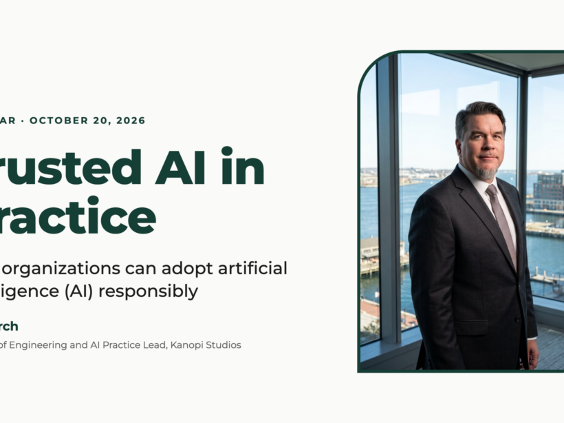 Jim Birch providing a talk on trusted AI Practices.