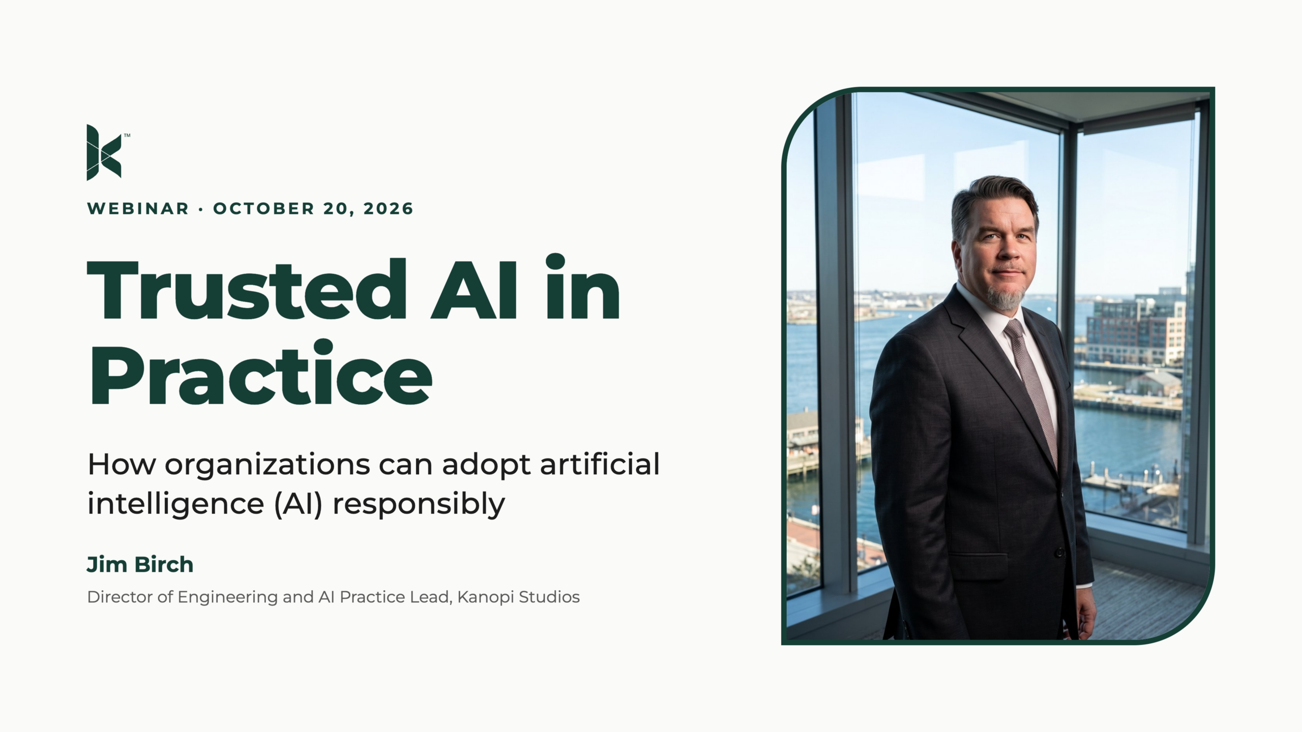 Jim Birch providing a talk on trusted AI Practices.
