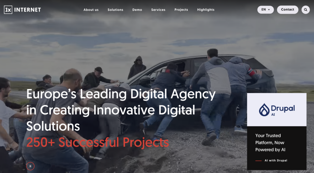 The 1xINTERNET website homepage