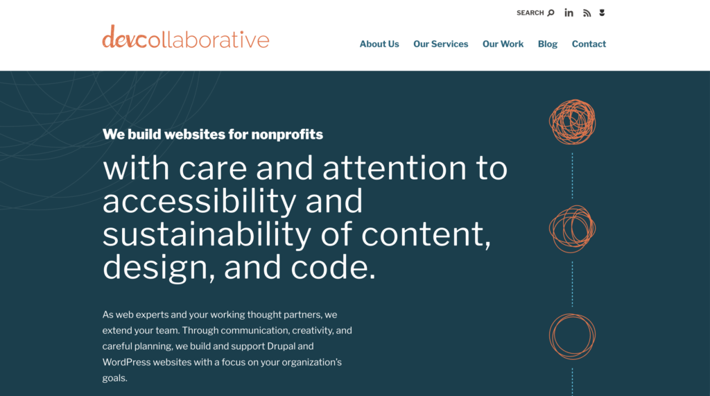 The Dev Collaborative website homepage