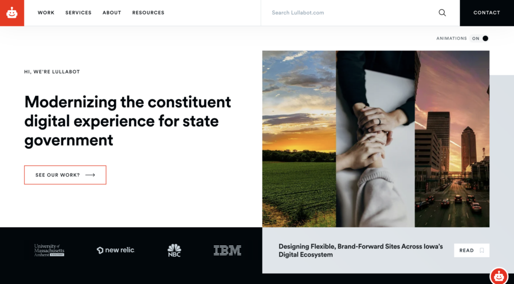 The Lullabot website homepage