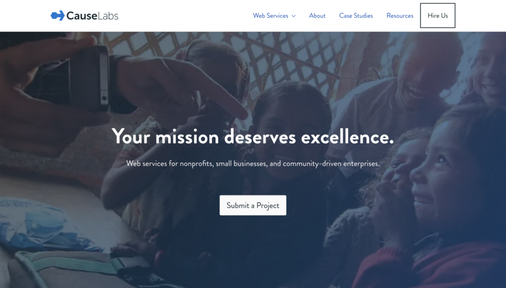 The Cause Labs website homepage