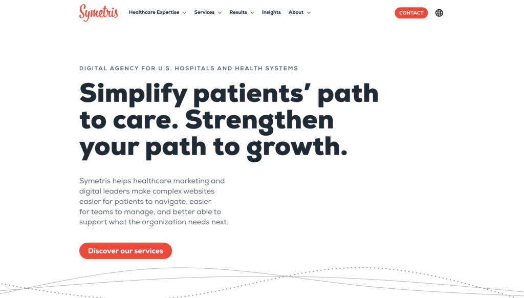 The Symetris website homepage